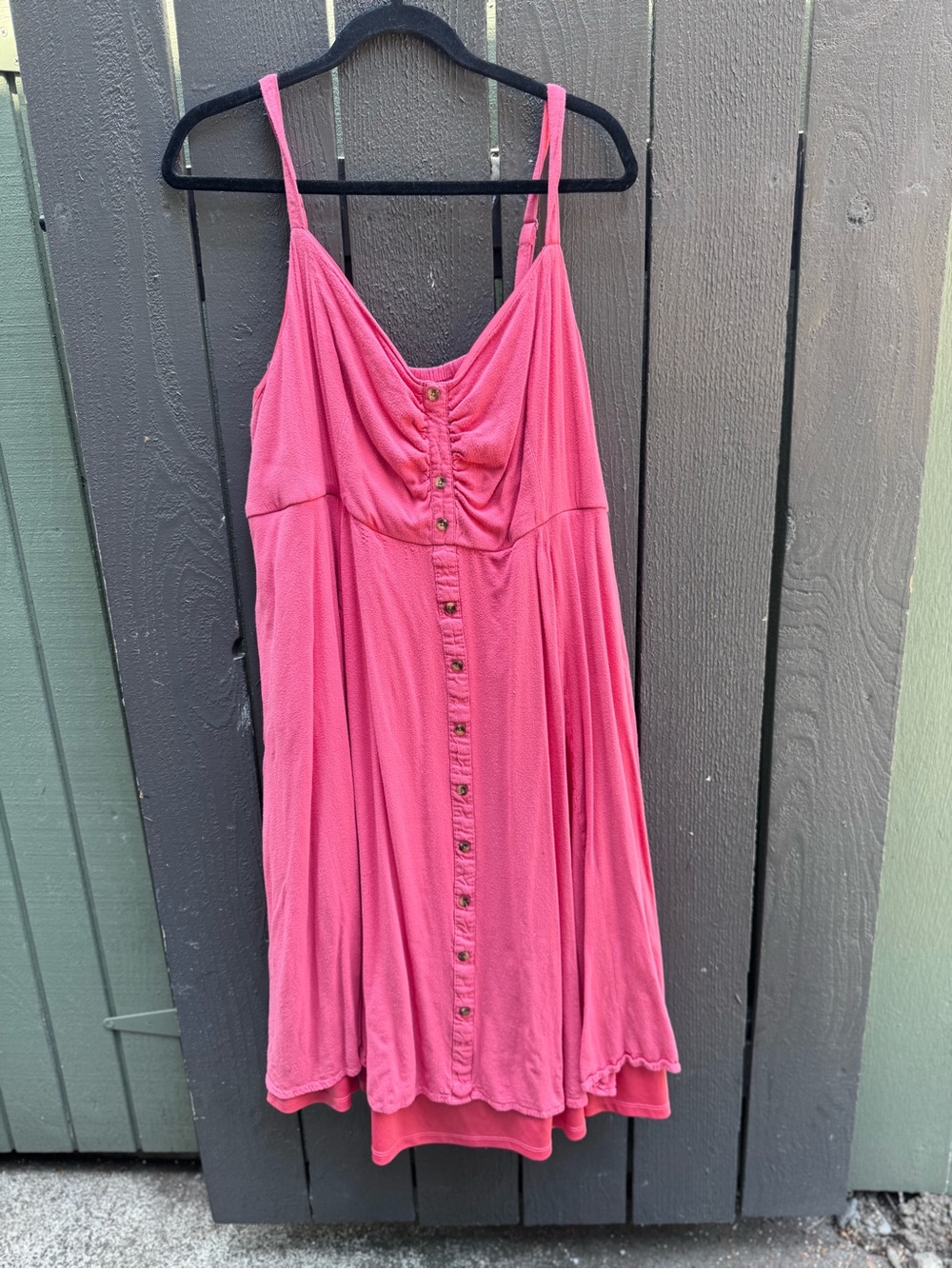 Torrid Coral Flowy Fo-Button Down Dress with Pockets, Size 3